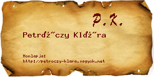 Petróczy Klára névjegykártya