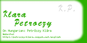 klara petroczy business card
