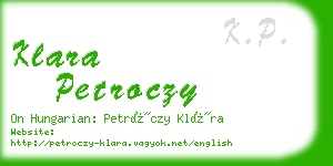 klara petroczy business card